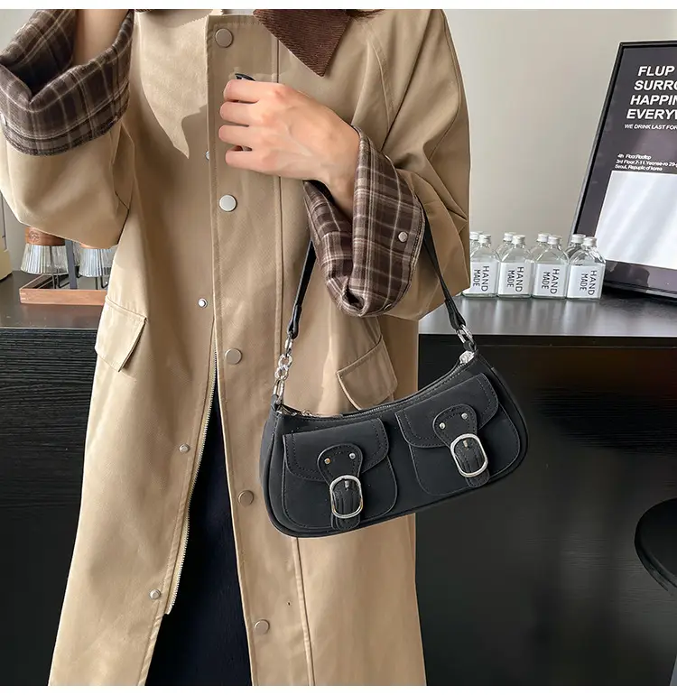 Trendy Women's Tan Shoulder Bag with Adjustable Strap — feature 23