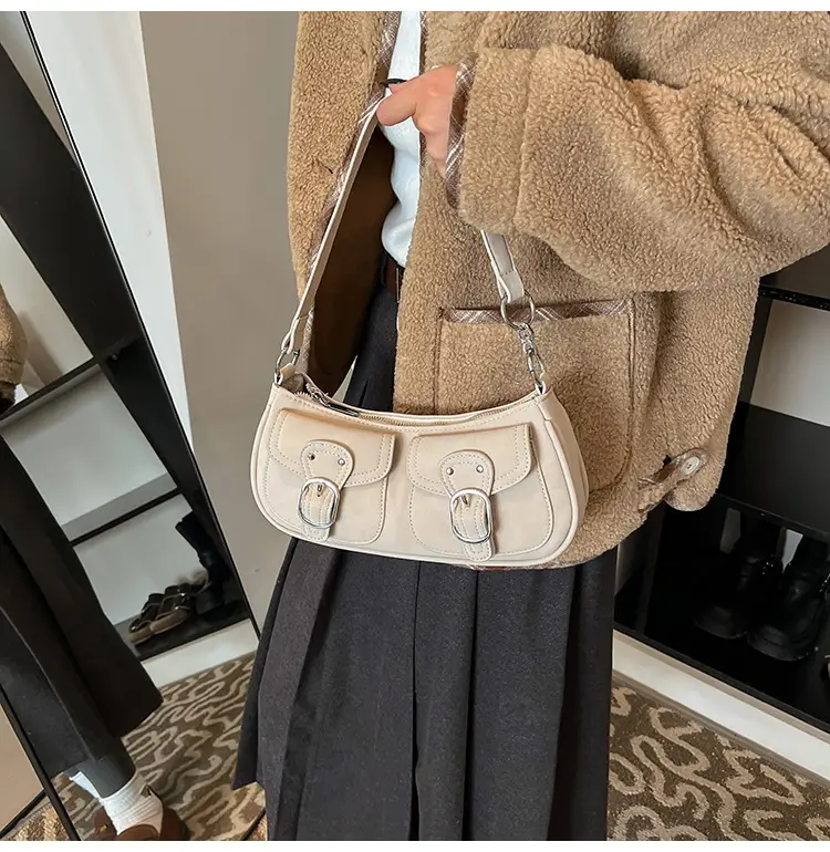 Trendy Women's Tan Shoulder Bag with Adjustable Strap — feature 25