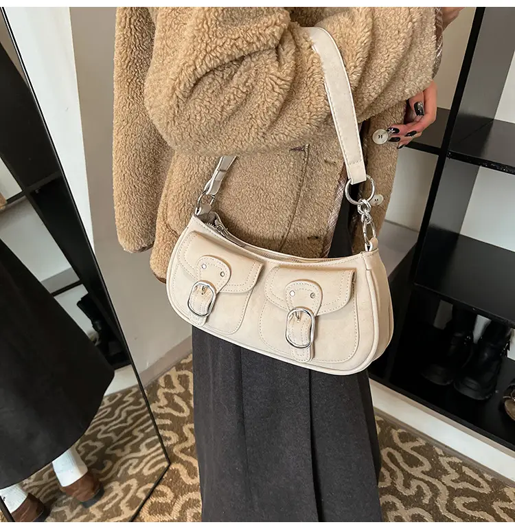Trendy Women's Tan Shoulder Bag with Adjustable Strap — feature 26