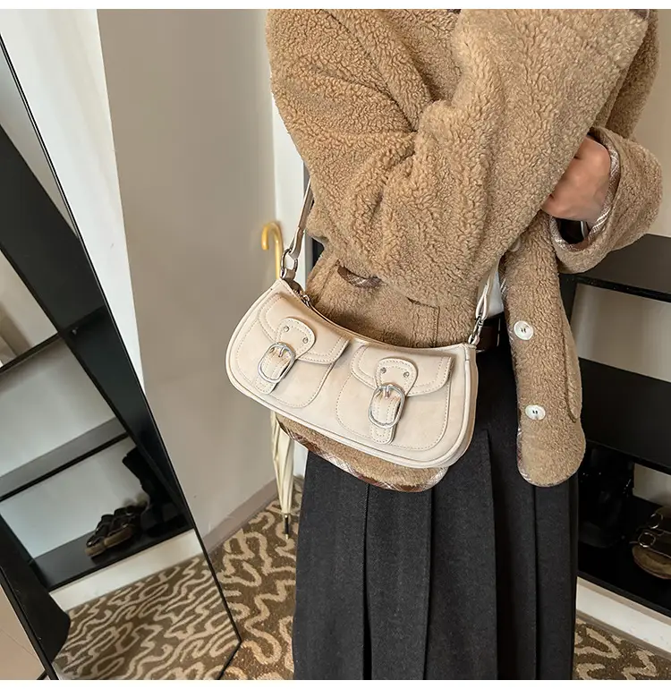 Trendy Women's Tan Shoulder Bag with Adjustable Strap — feature 27