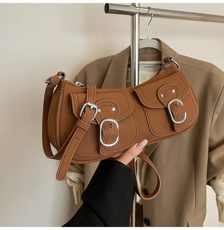 Trendy Women's Tan Shoulder Bag with Adjustable Strap — feature 29