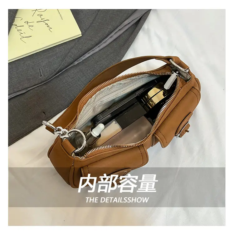 Trendy Women's Tan Shoulder Bag with Adjustable Strap — feature 3