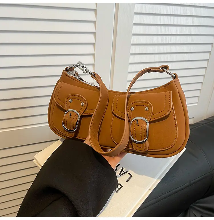 Trendy Women's Tan Shoulder Bag with Adjustable Strap — feature 32