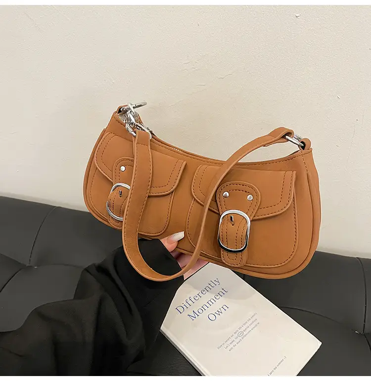 Trendy Women's Tan Shoulder Bag with Adjustable Strap — feature 33