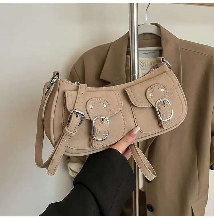 Trendy Women's Tan Shoulder Bag with Adjustable Strap — feature 39