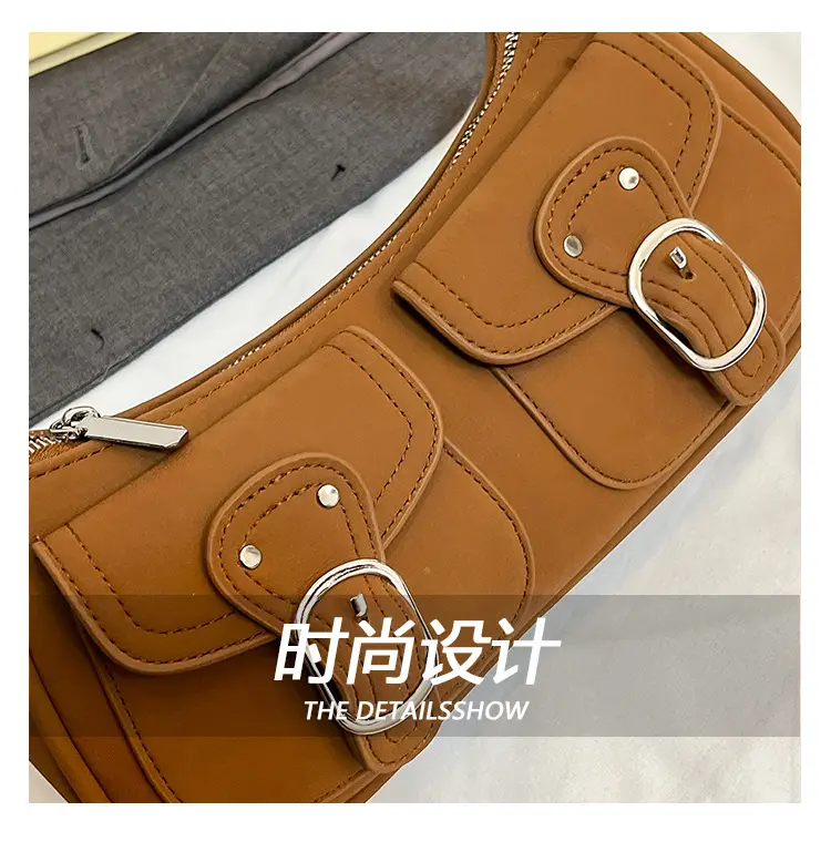 Trendy Women's Tan Shoulder Bag with Adjustable Strap — feature 4