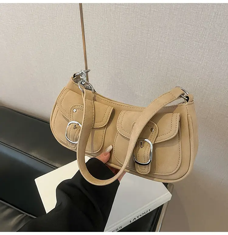 Trendy Women's Tan Shoulder Bag with Adjustable Strap — feature 42