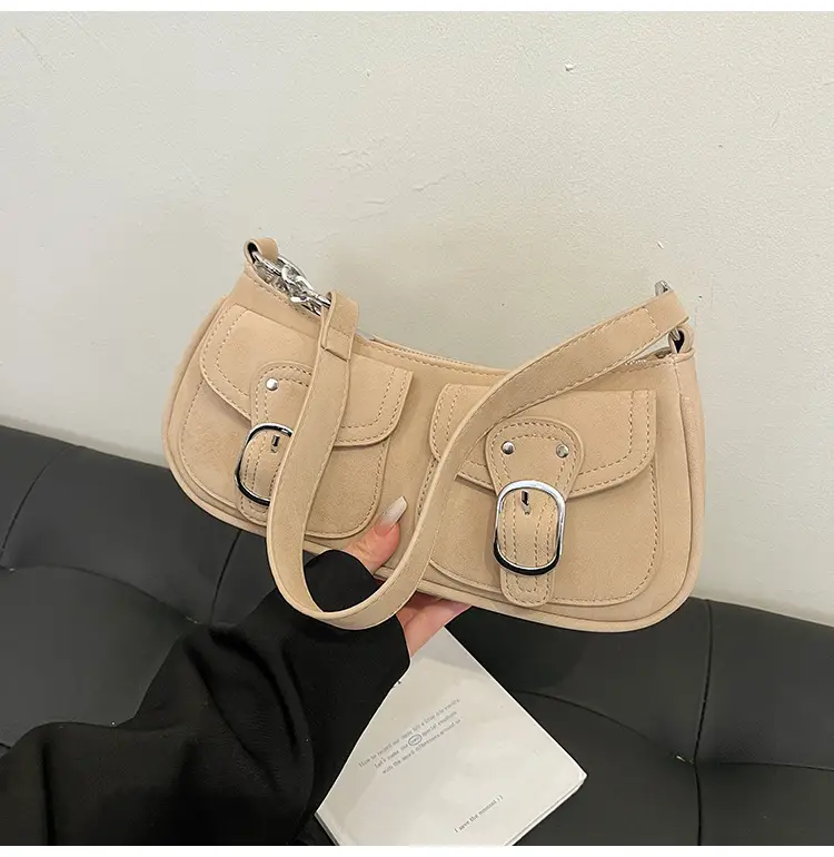 Trendy Women's Tan Shoulder Bag with Adjustable Strap — feature 43