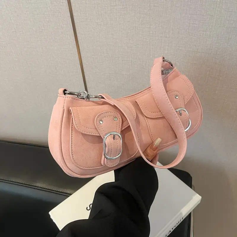 Trendy Women's Tan Shoulder Bag with Adjustable Strap - Image 3