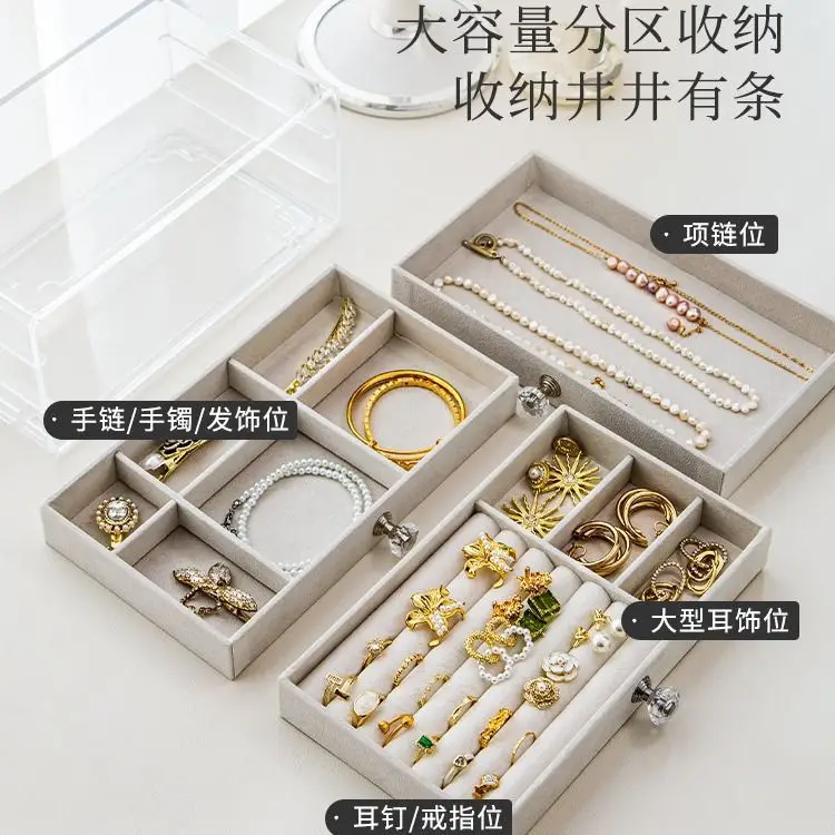 Three-Layer Acrylic Jewelry Storage Box with Crystal Accents - Image 9