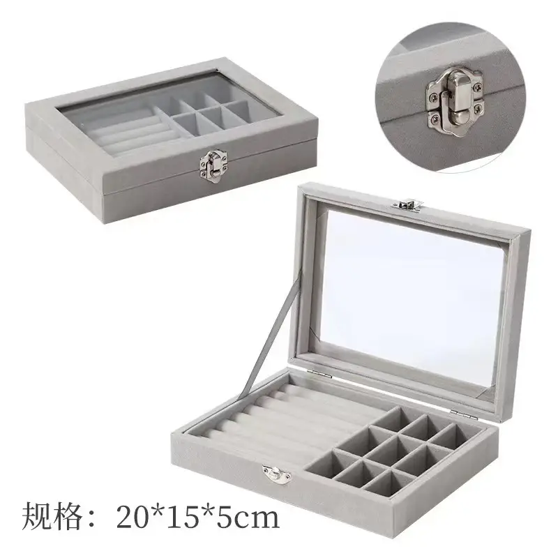 Three-Layer Acrylic Jewelry Storage Box with Crystal Accents - Image 4