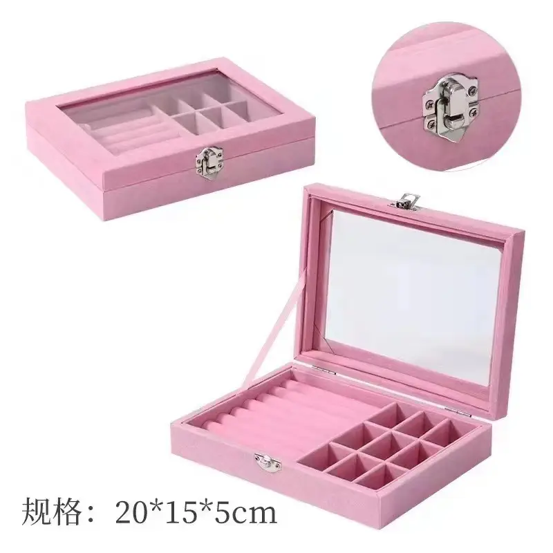 Three-Layer Acrylic Jewelry Storage Box with Crystal Accents - Image 6