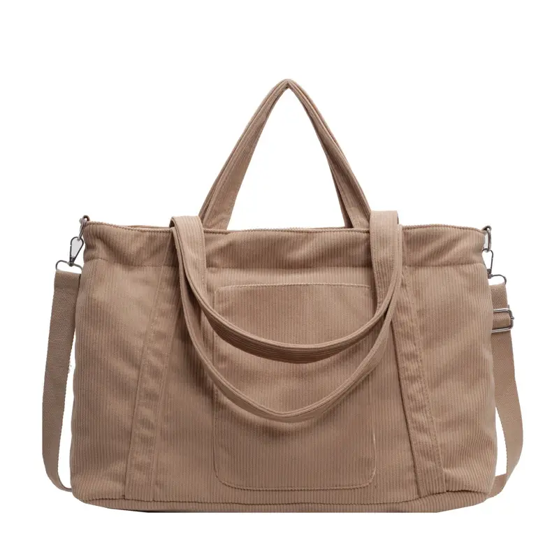 Black Corduroy Women's Large Shoulder Bag 2025 - Image 5
