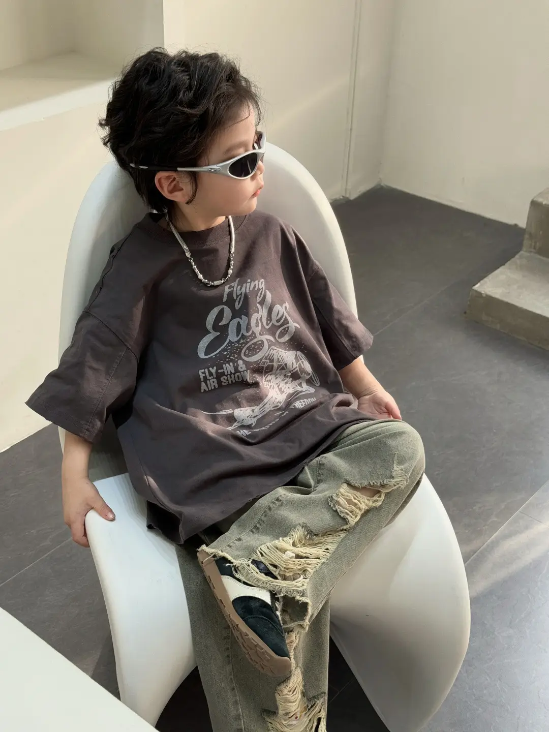 Children's Cotton Loose Printed T-Shirt Treasure Design