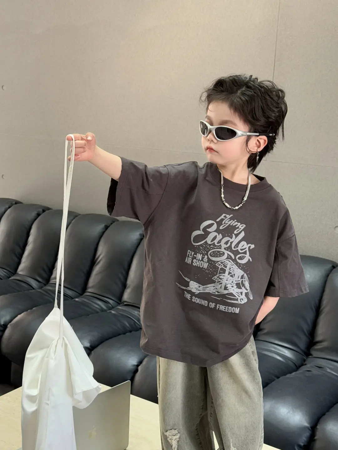 Children's Cotton Loose Printed T-Shirt Treasure Design — feature 7