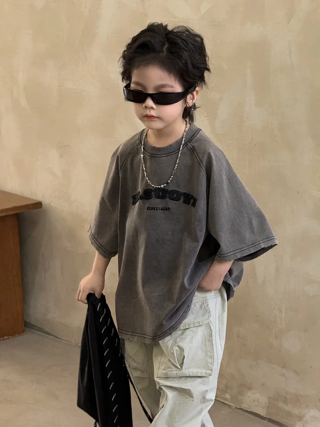 Children's T-Shirt Fried Color Short Sleeve Embroidered - Image 2