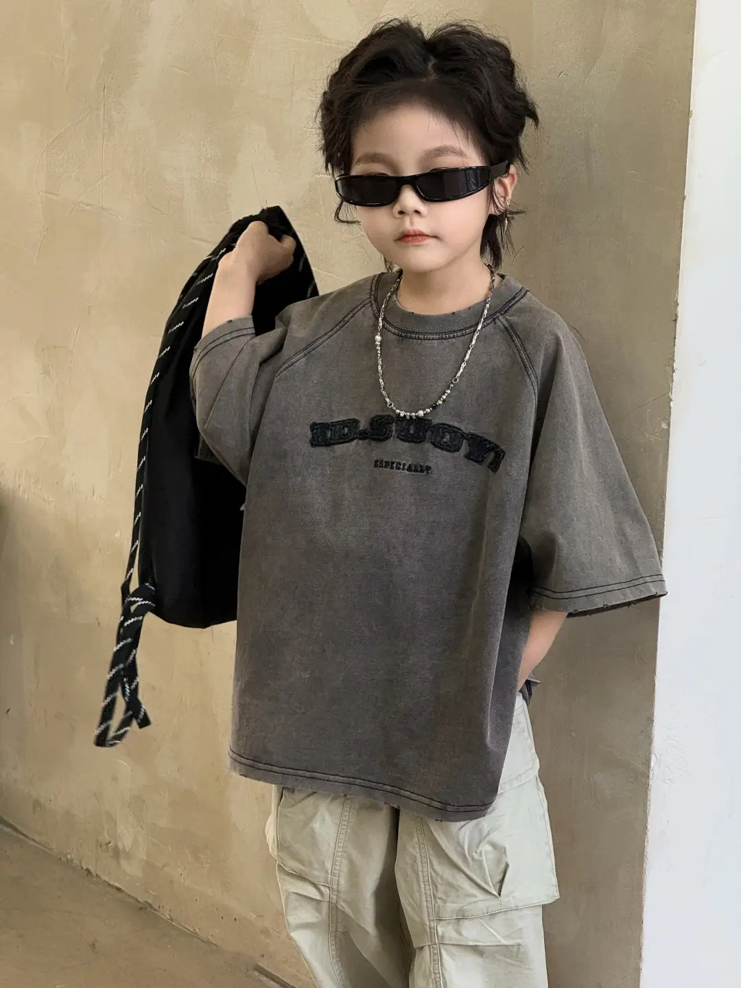 Children's T-Shirt Fried Color Short Sleeve Embroidered - Image 6