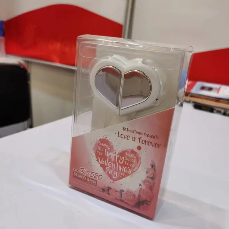 Bluetooth Earphones with Charging Case, Pink Heart Design — feature 15
