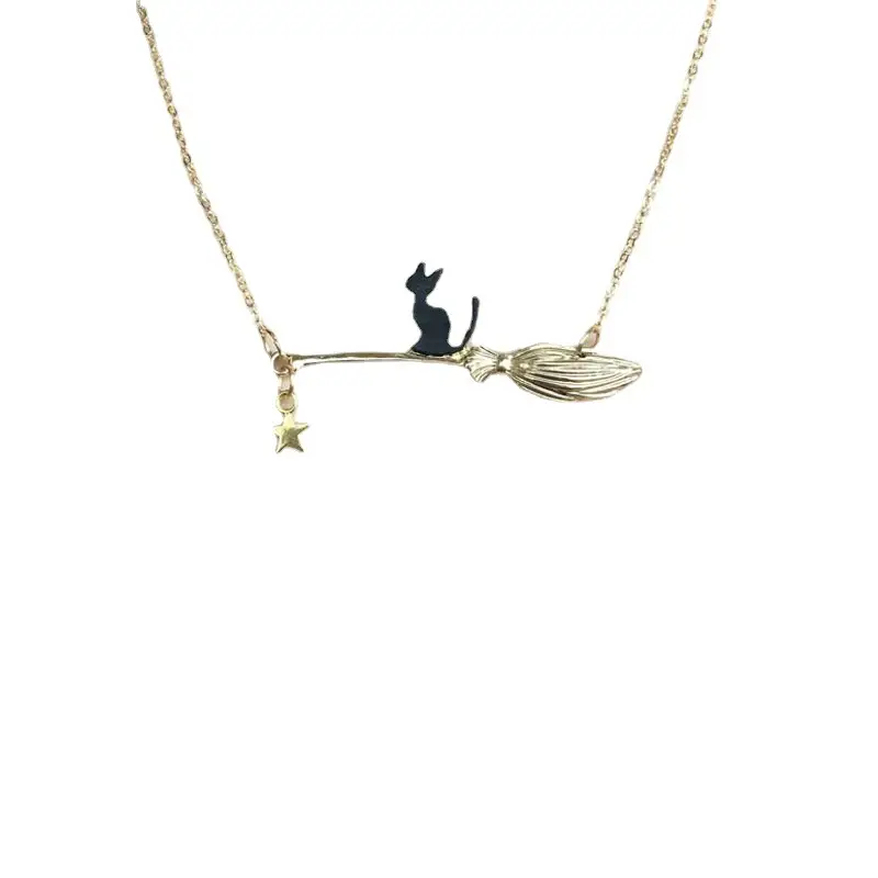 Black Cat Wing Necklace for Women Gold Chain - Image 7