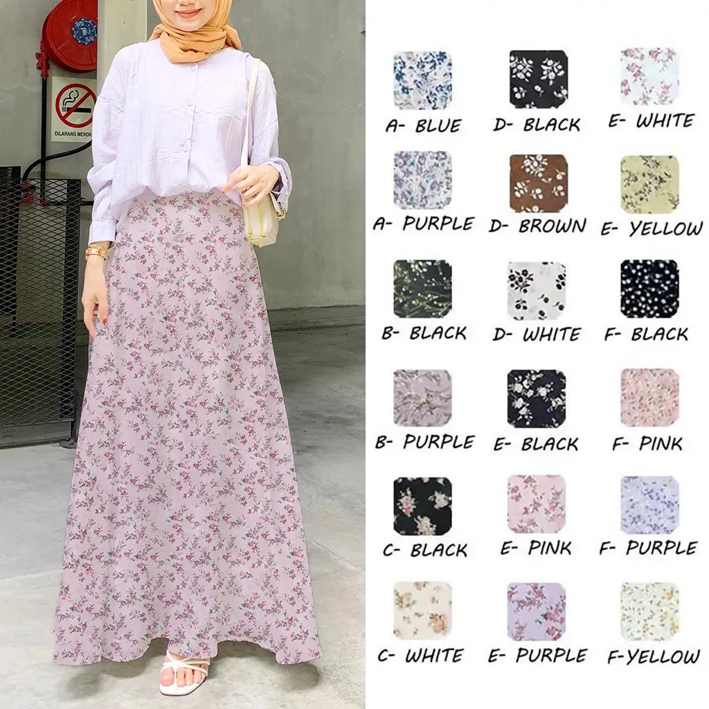Women Floral High Waist Skirt Set White
