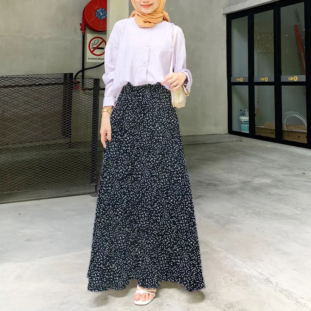 Women Floral High Waist Skirt Set White