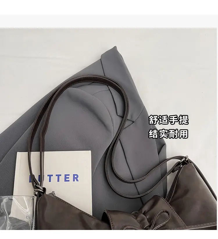 Black Pleated Shoulder Bag with Bow for Women 2026 — feature 7