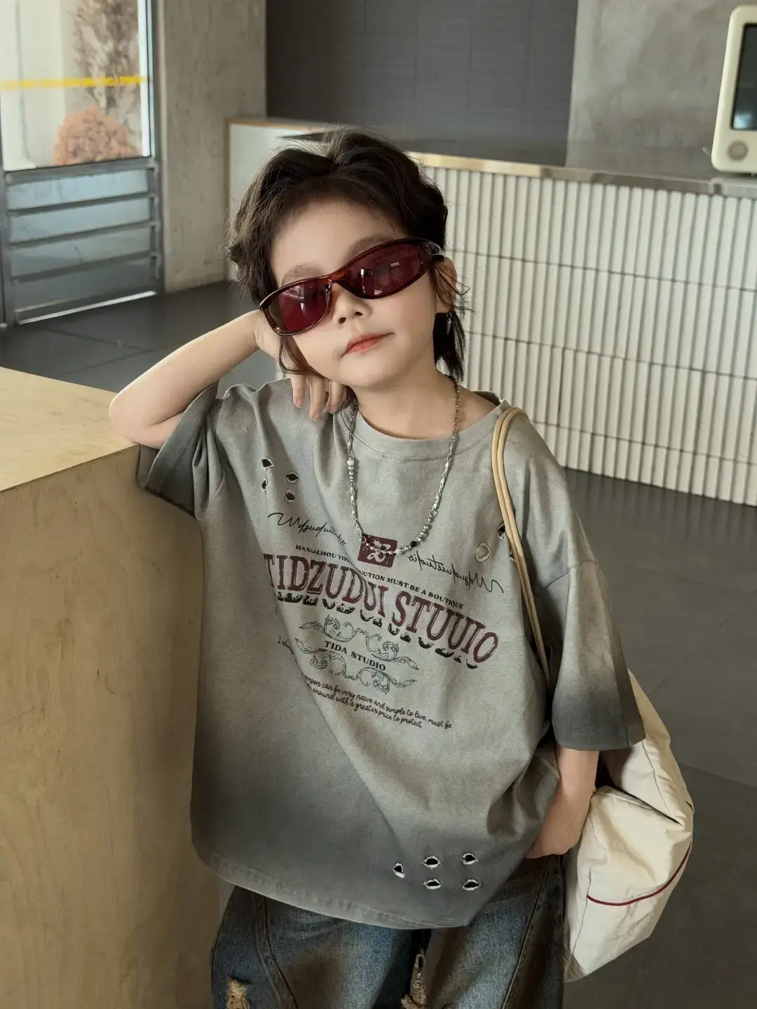 Kids Jet-Dyed T-Shirt Short Sleeve Summer Wear — feature 2