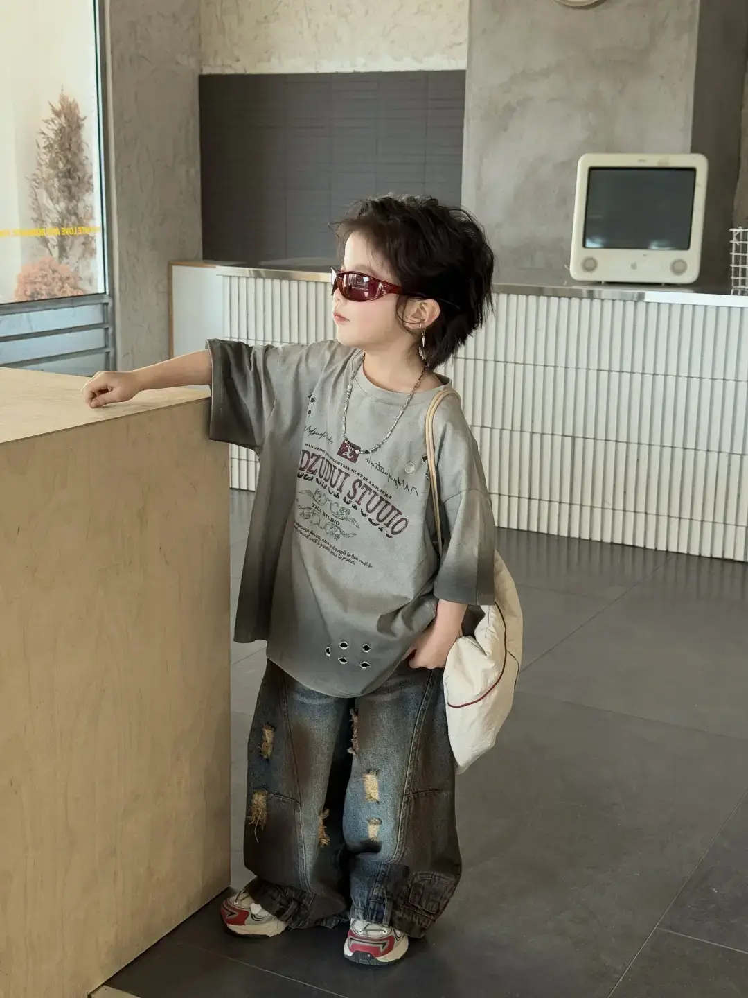 Kids Jet-Dyed T-Shirt Short Sleeve Summer Wear — feature 3
