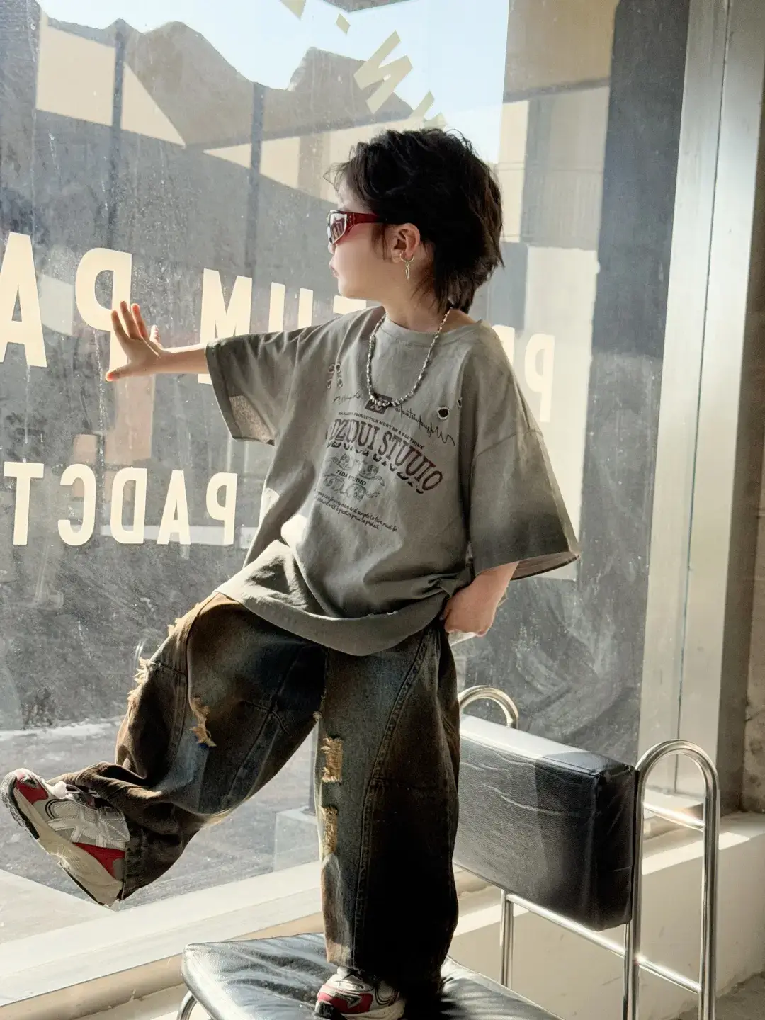 Kids Jet-Dyed T-Shirt Short Sleeve Summer Wear — feature 8