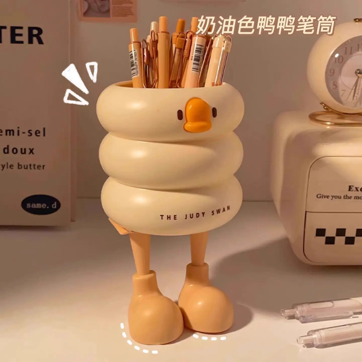 Judy Duck Pen Holder Large Capacity White - Image 6
