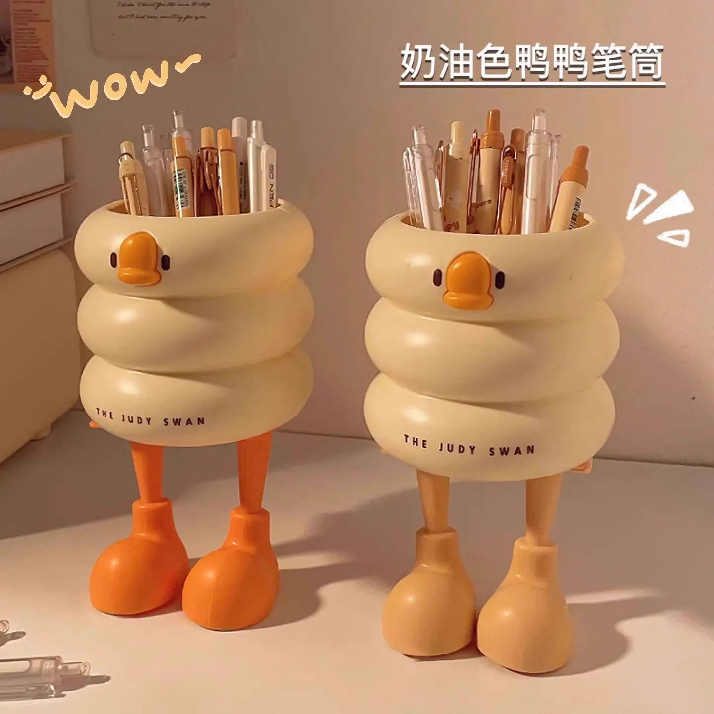 Judy Duck Pen Holder Large Capacity White - Image 7