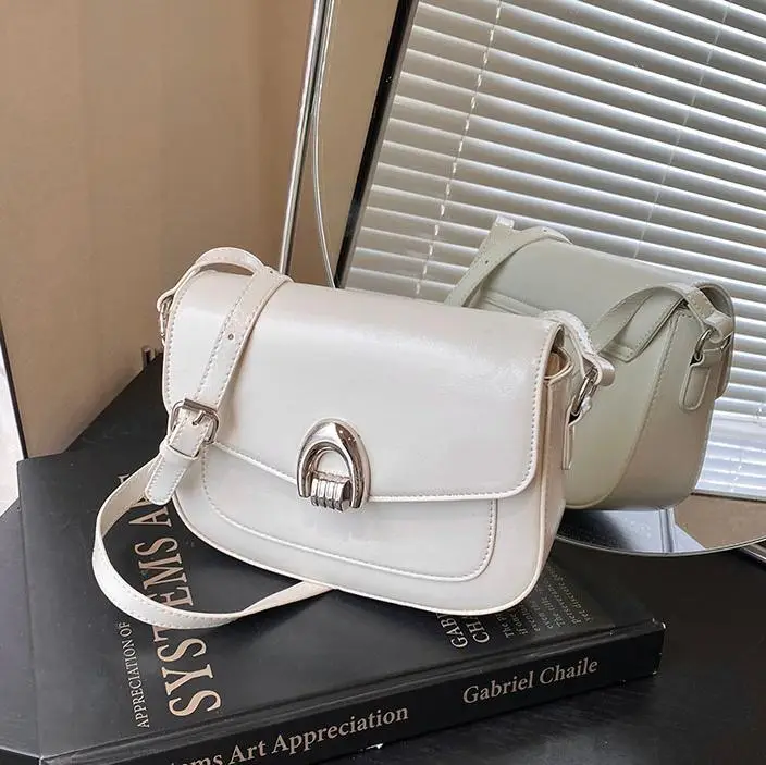 Black Leather Saddle Shoulder Bag for Women 2025 - Image 6