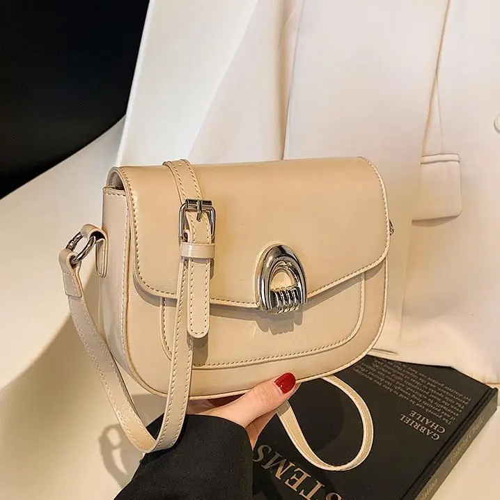 Black Leather Saddle Shoulder Bag for Women 2025 - Image 8