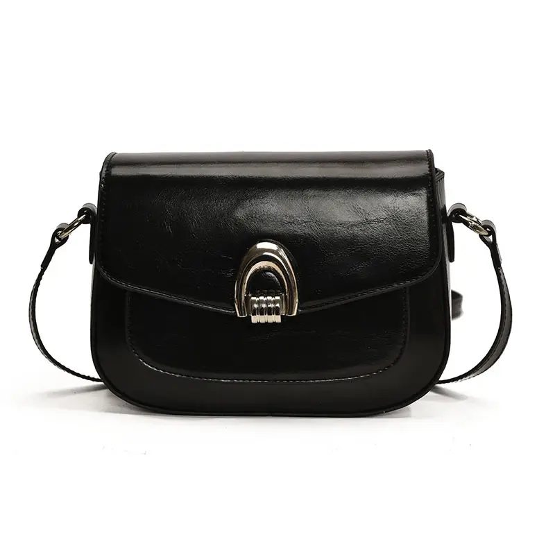 Black Leather Saddle Shoulder Bag for Women 2025 - Image 9