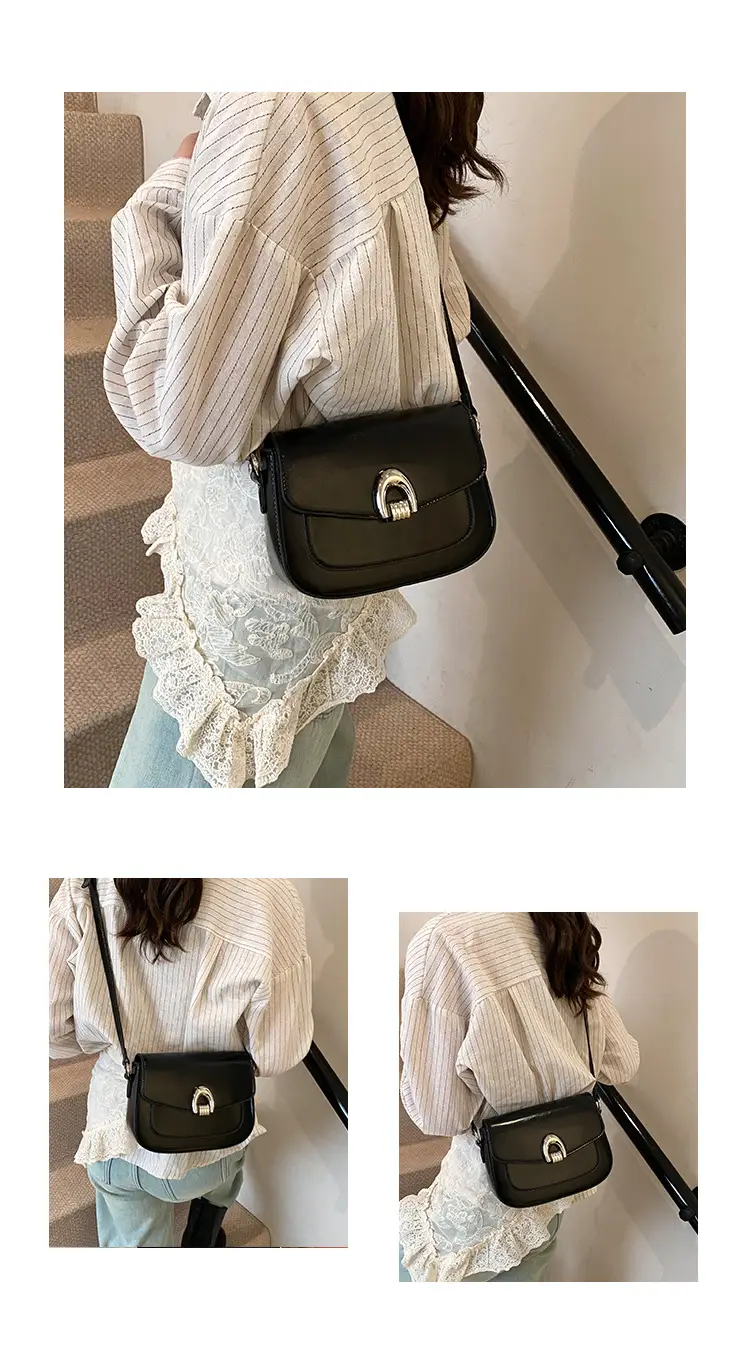 Black Leather Saddle Shoulder Bag for Women 2025 — feature 13