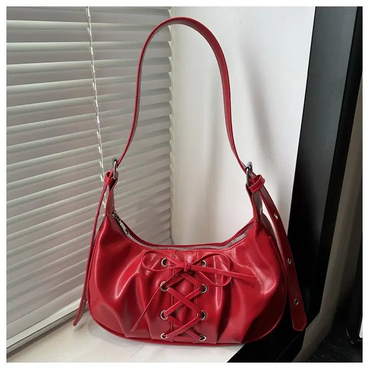 Red Lace-Up Crossbody Bag for Women 2026 — feature 9