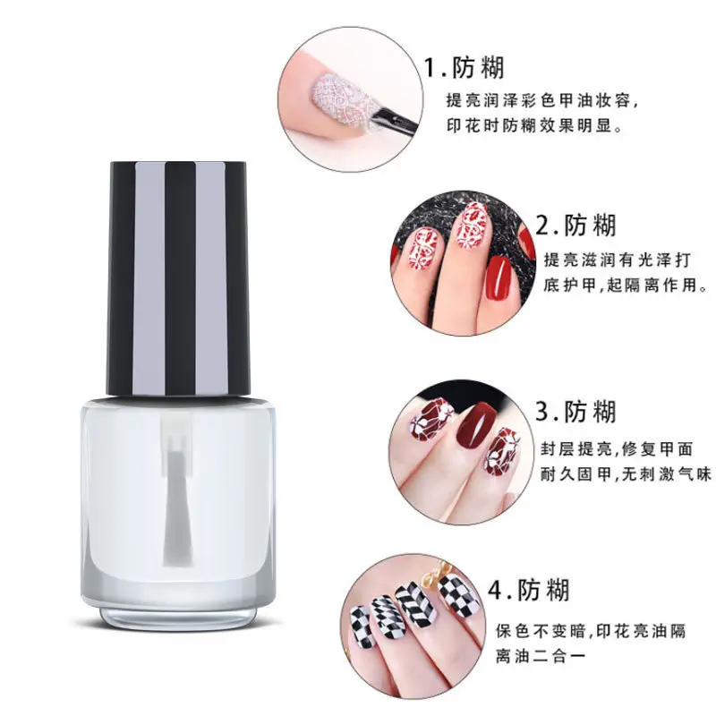 Transparent Nail Polish Base Oil for Bright, Anti-Smudge Wear