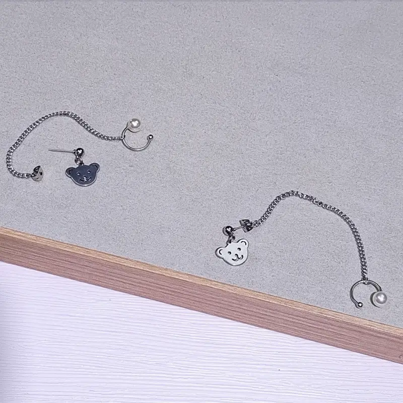 Japanese Korean Fashion Bear Pearl Earrings Distinctive Style — feature 14