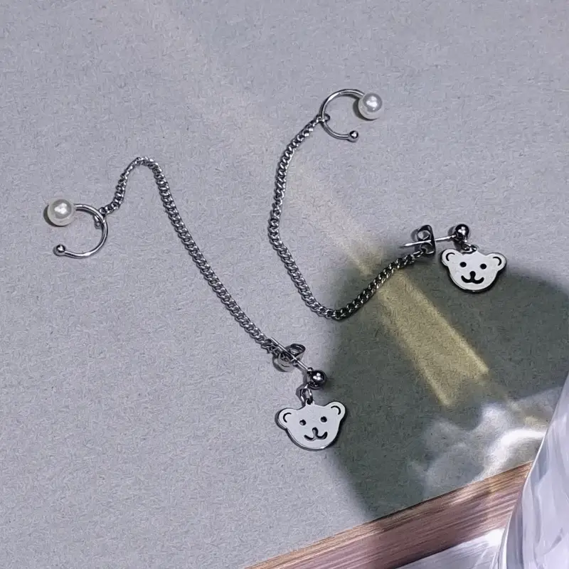 Japanese Korean Fashion Bear Pearl Earrings Distinctive Style — feature 15