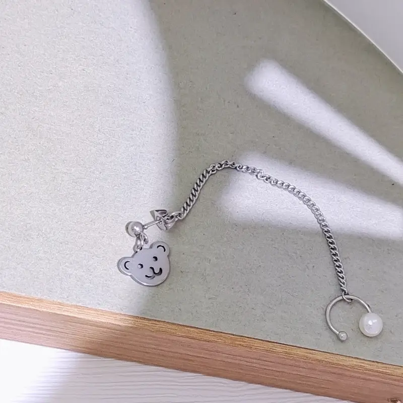 Japanese Korean Fashion Bear Pearl Earrings Distinctive Style — feature 16