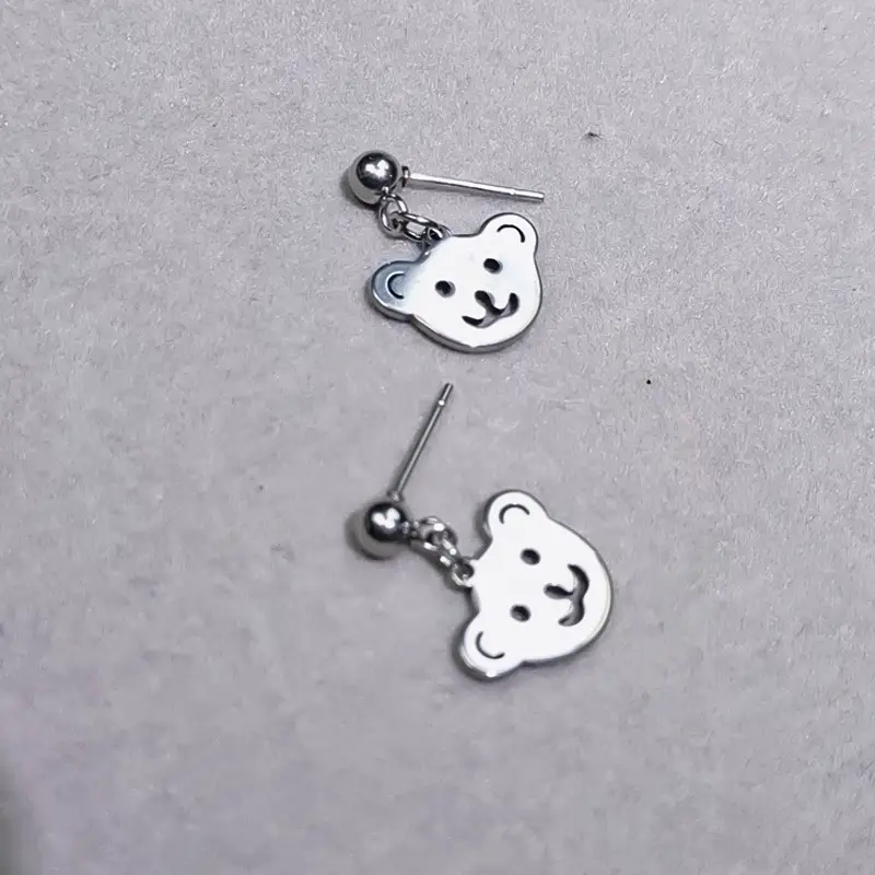 Japanese Korean Fashion Bear Pearl Earrings Distinctive Style — feature 19