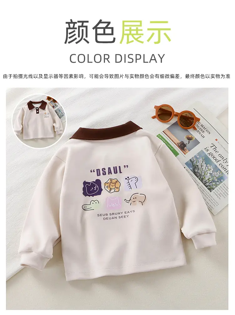 2025 New Kids Polo T-Shirts Long Sleeve Develvet Fabric β feature 10