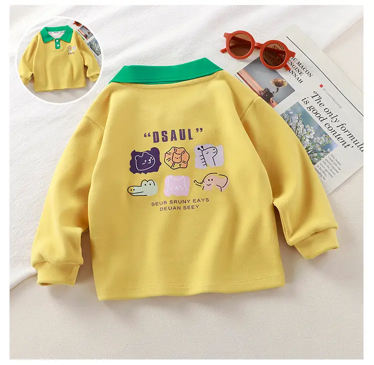 2025 New Kids Polo T-Shirts Long Sleeve Develvet Fabric β feature 12