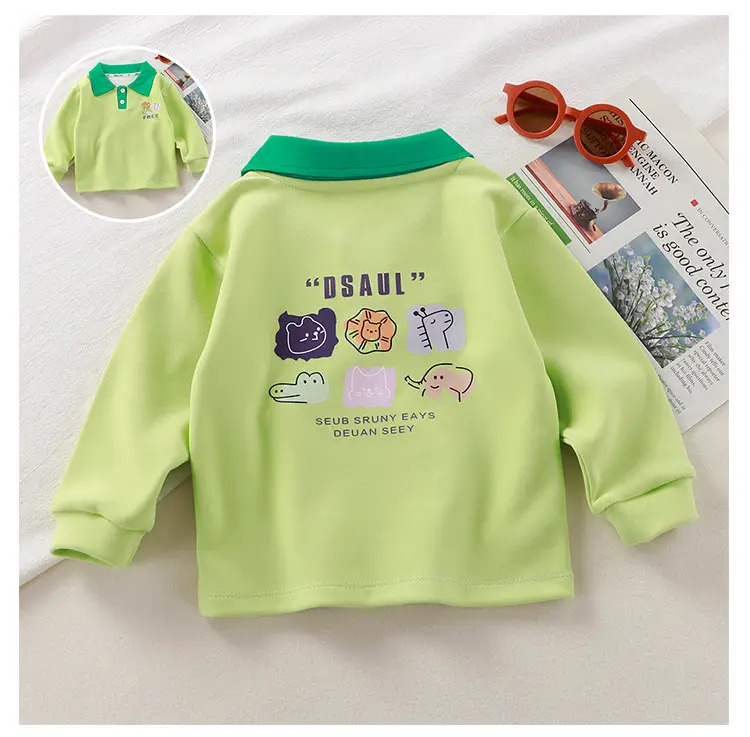 2025 New Kids Polo T-Shirts Long Sleeve Develvet Fabric β feature 14