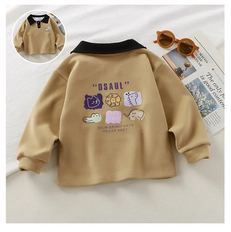 2025 New Kids Polo T-Shirts Long Sleeve Develvet Fabric β feature 16