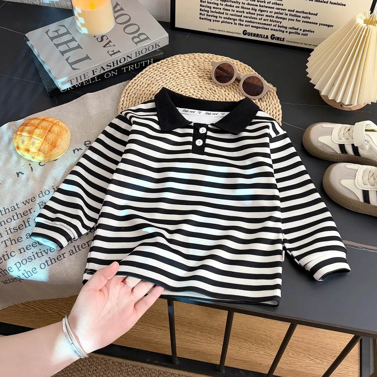 2025 New Kids Polo T-Shirts Long Sleeve Develvet Fabric - Image 6