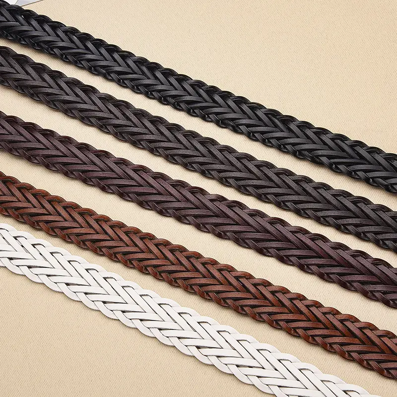 Women's Woven Belt with Gold Buckle Casual Dress - Image 12