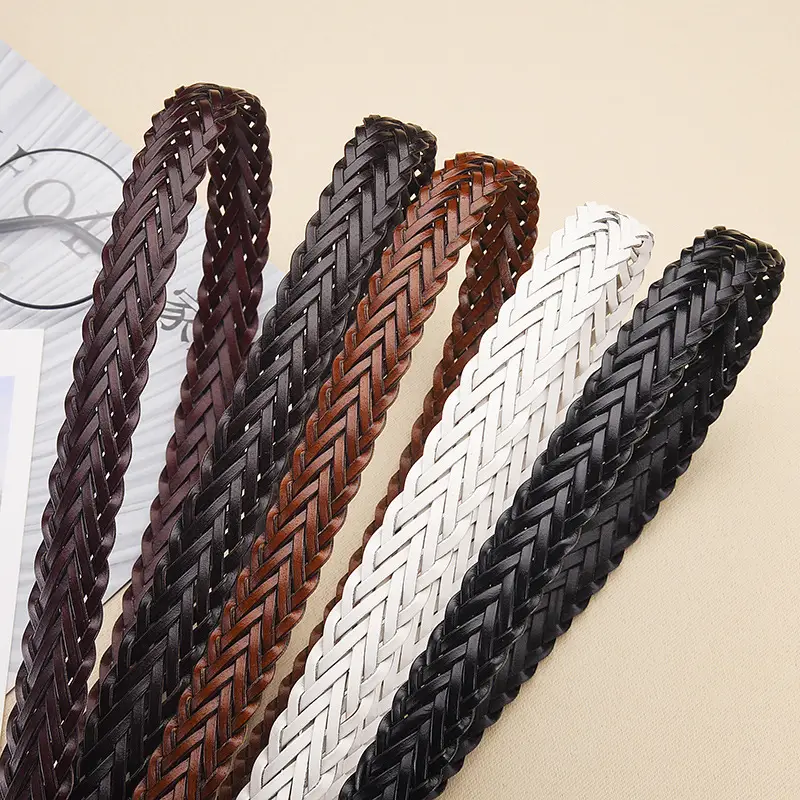 Women's Woven Belt with Gold Buckle Casual Dress - Image 13