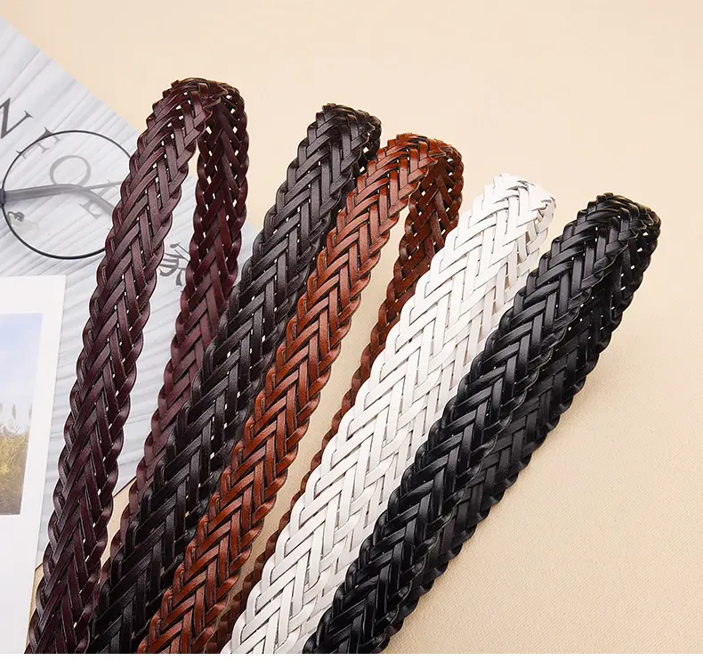 Women's Woven Belt with Gold Buckle Casual Dress — feature 17