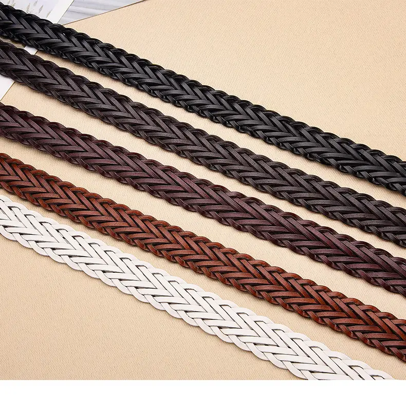 Women's Woven Belt with Gold Buckle Casual Dress — feature 5